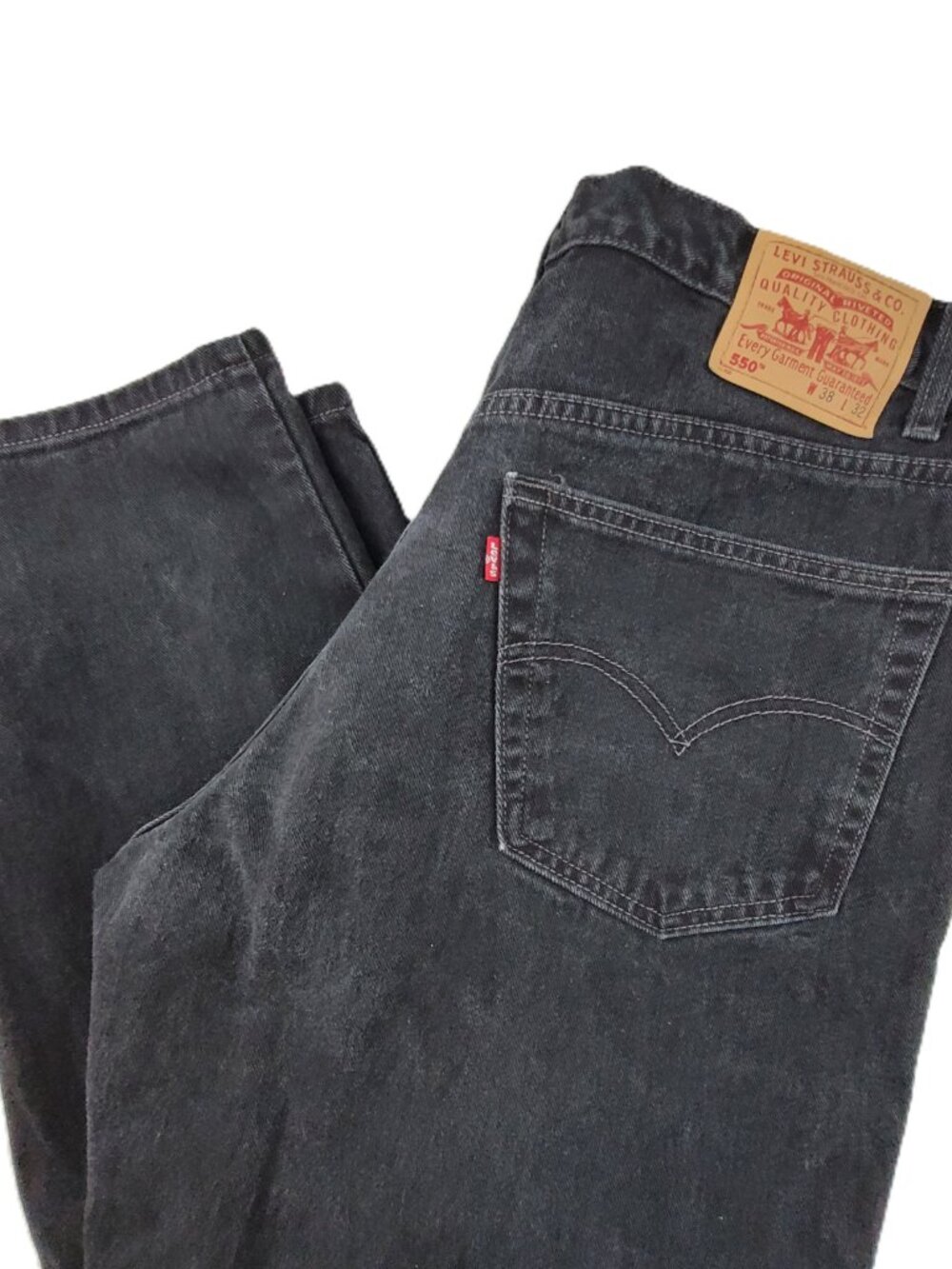 Vintage Levi’s 550 Jeans 38x32 Black Faded Relaxed fit Now 35x31 Red Tab Y2K